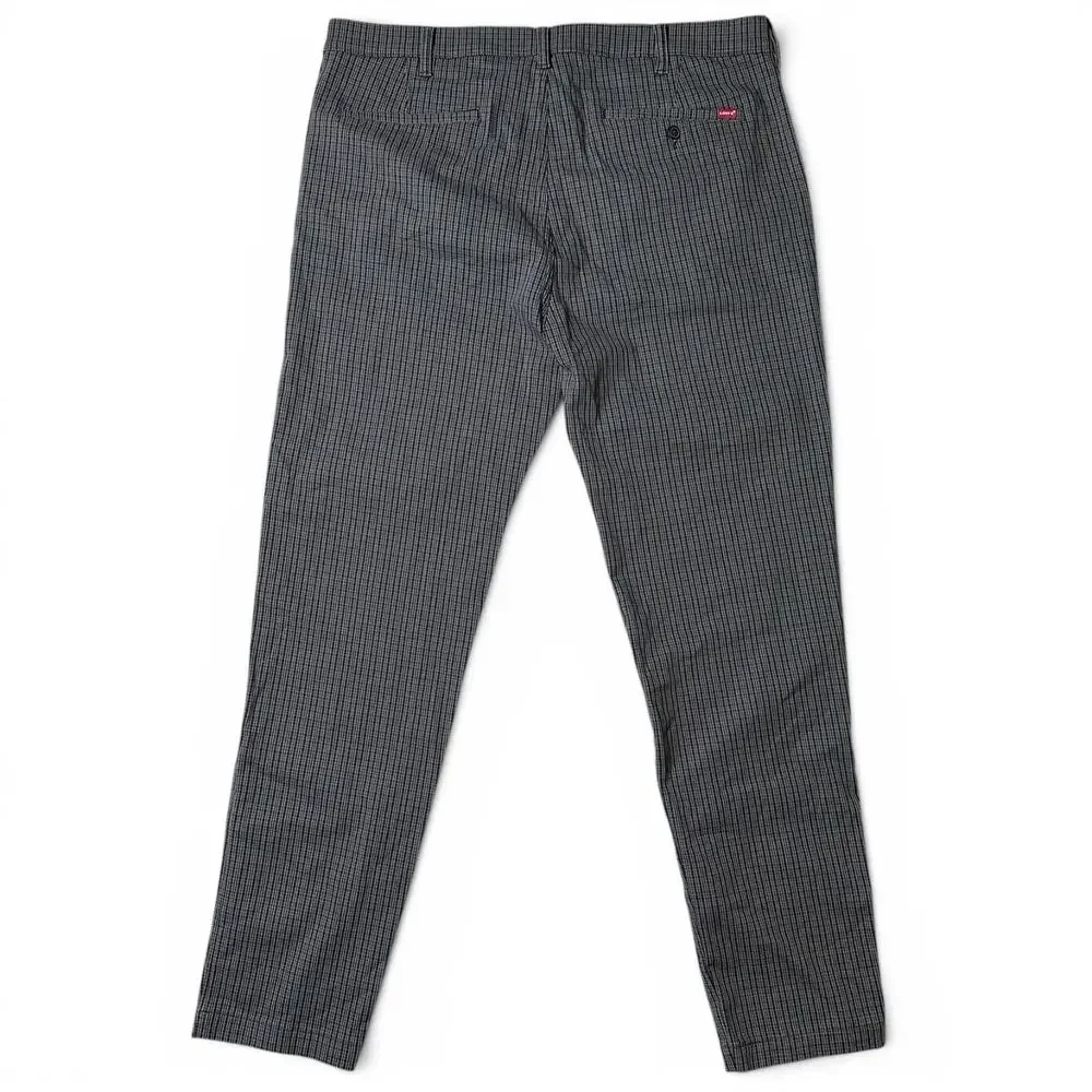 Levi's XX Chino Standard Taper Pants Mens Actual Size 40x35 Gray Micro Check